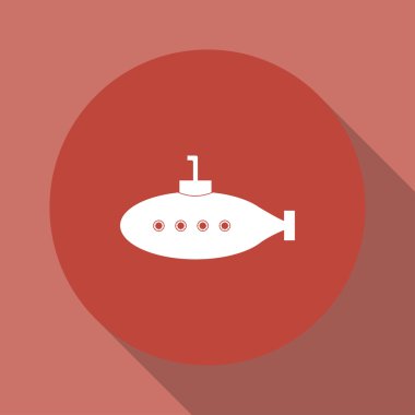 Denizaltı simgesi. Düz tasarım stili.