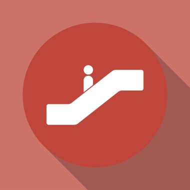 Yürüyen merdiven simgesi. Düz tasarım stili. 