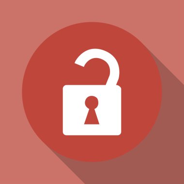 kilit simgesi düz tasarım stili