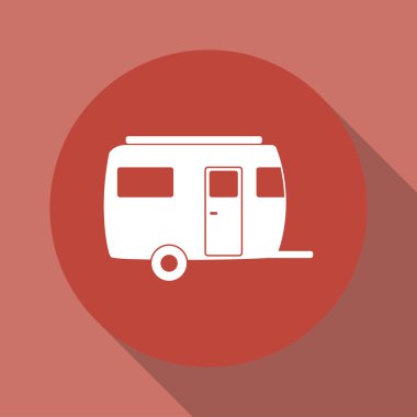 kamp karavan vektör simgesi