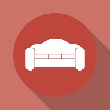 Kanepe simgeler. Modern tasarım düz stil ikonu.