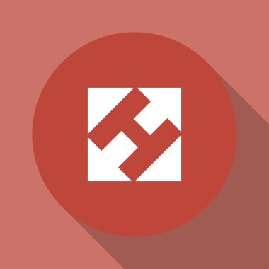 dikdörtgen, kare ve okları soyut simgesi.