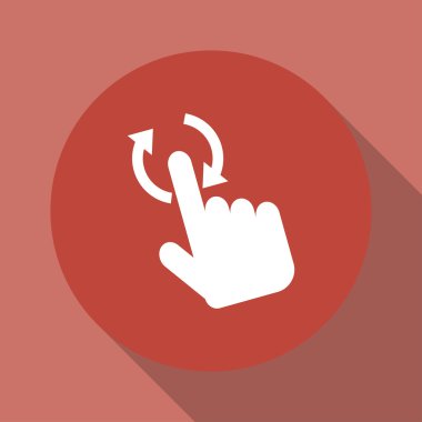 amblemi vektör çizim imzala. el ile bir düğmeye dokunarak ya da parmakla.