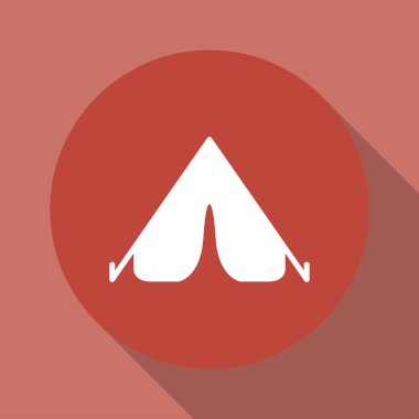 Çadır simgesi. Seyahat sembolü. Düz vektör 