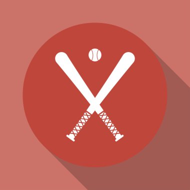 Çarpı işareti vektör beyzbol sopaları ve top Seti