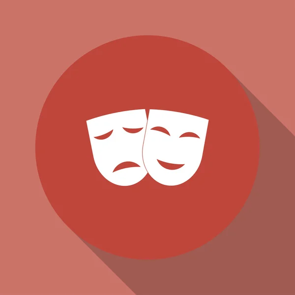 Icono del teatro con máscaras felices y tristes . — Vector de stock
