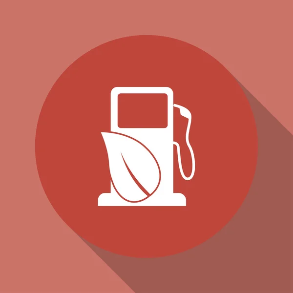Station service avec icône de feuilles . — Image vectorielle
