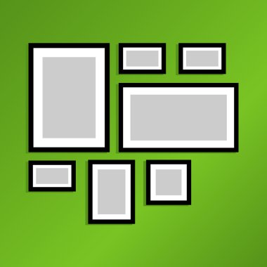 Fotoğraf çerçeveleri duvar. Vektör vintage resim çerçeveleri.