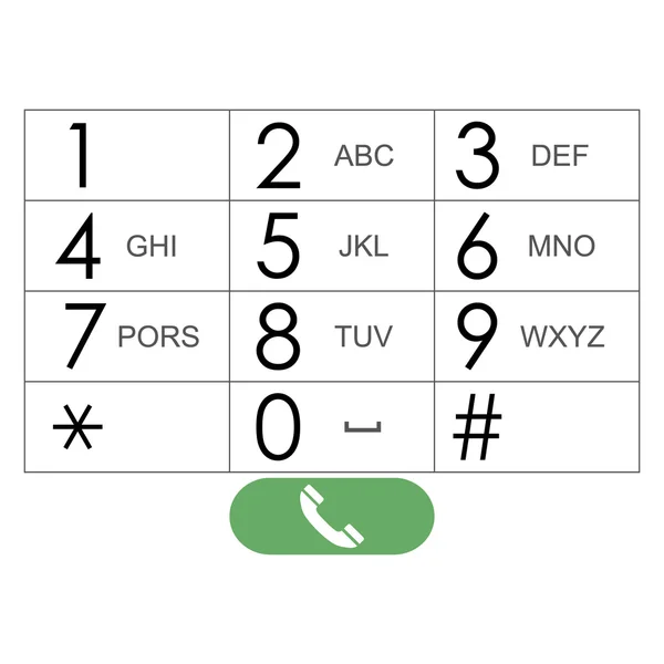 Vetor de teclado plano para telefone — Vetor de Stock