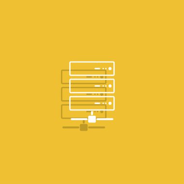 bilgisayar sunucu simgesi, düz tasarım