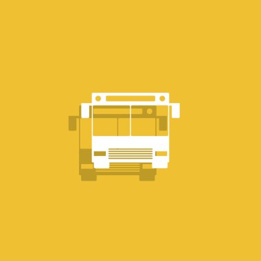 Otobüs simgesi. Düz tasarım stili.