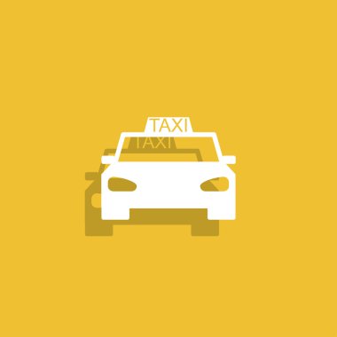 Taksi simgesi. Düz tasarım stili.