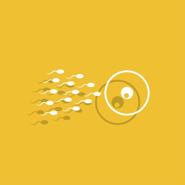 Sperm ve yumurta hücreleri ince çizgi simgesi