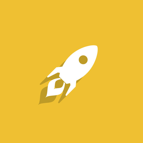 Rocket icon. Flat design style.