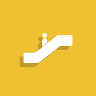 Yürüyen merdiven simgesi. Düz tasarım stili. 