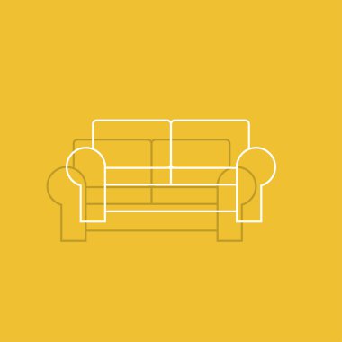 Kanepe simgeler. Modern tasarım düz stil ikonu.