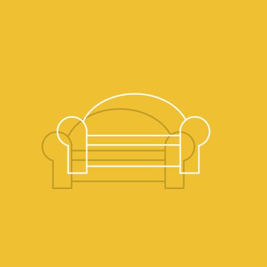 Kanepe simgeler. Modern tasarım düz stil ikonu.