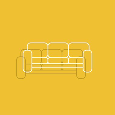 Kanepe simgeler. Modern tasarım düz stil ikonu.