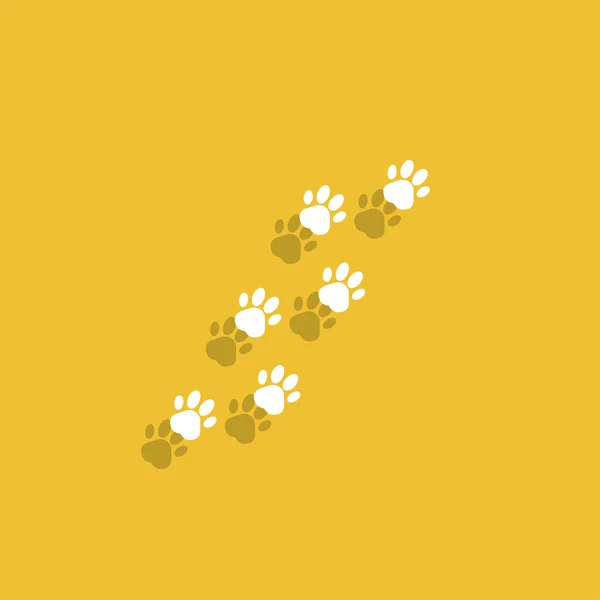 Footprints of dogs, turn  right -vector — Stock Vector