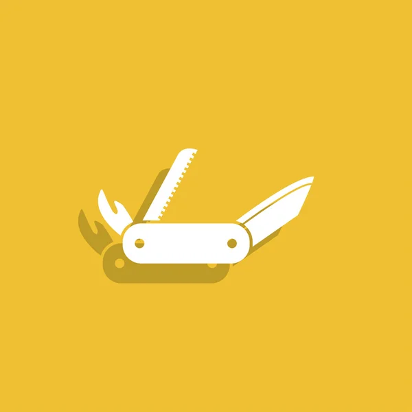 Swiss knife icon. Flat — Stock Vector