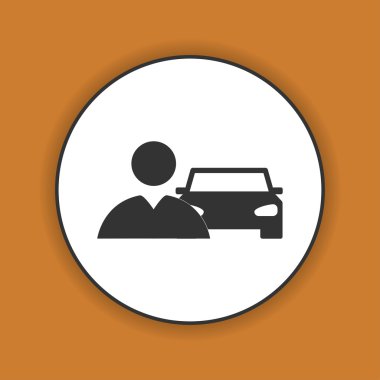 Araba simgesi. düz tasarım stili.