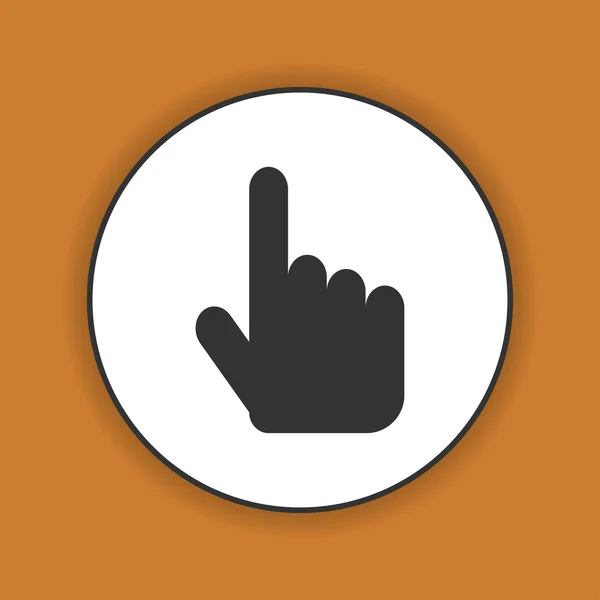 Podepsat znak vektorové ilustrace. ruka s dotykem tlačítka nebo ukazující prst. — Stockový vektor