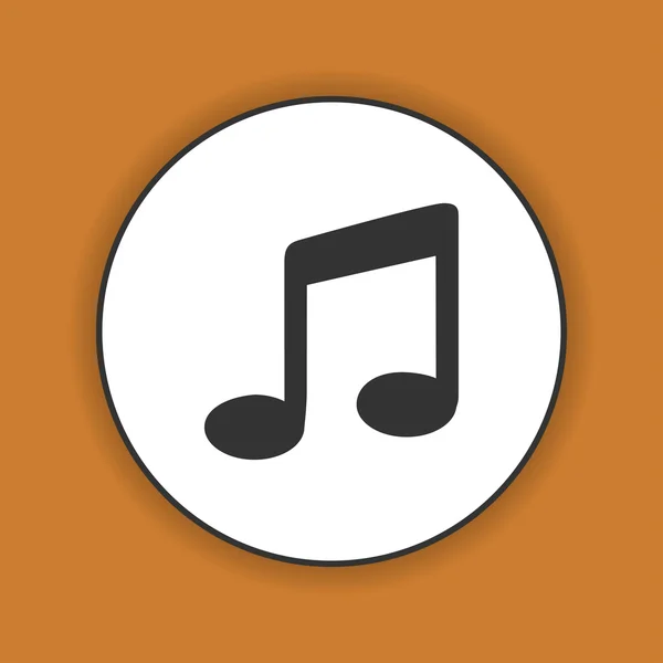 Música plana Icono simple, aislado . — Vector de stock