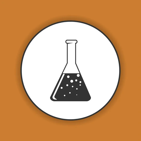 Icono de vidrio de laboratorio, ilustración vectorial. Estilo de diseño plano — Vector de stock