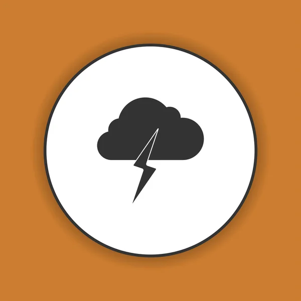 Lightning bolt weather flat line icon infographic illustration template for web or brochure — Stock Vector