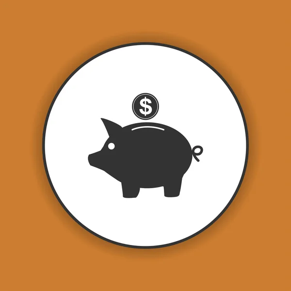 Vector piggy bank pictogram — Stockvector