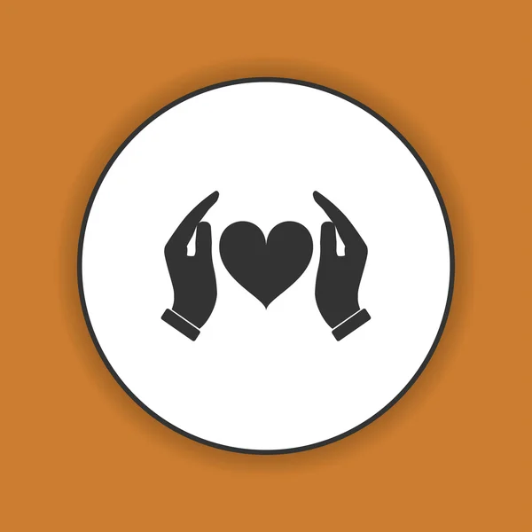 Ícone de vetor - mãos que mantêm o coração — Vetor de Stock