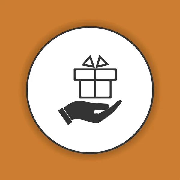 Hand und Geschenk-Vektor-Symbol — Stockvektor