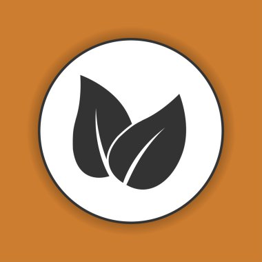 Yaprak simgesi tasarım. Düz tasarım stili.