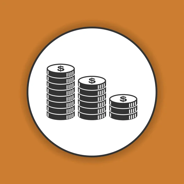 Stack of coins icon — Stock Vector