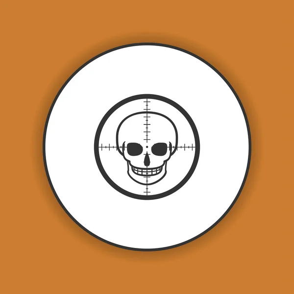 Icône Crosshair avec un crâne — Image vectorielle
