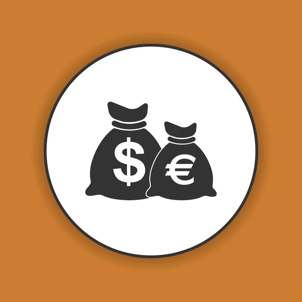 Ikona tašky na peníze — Stockový vektor