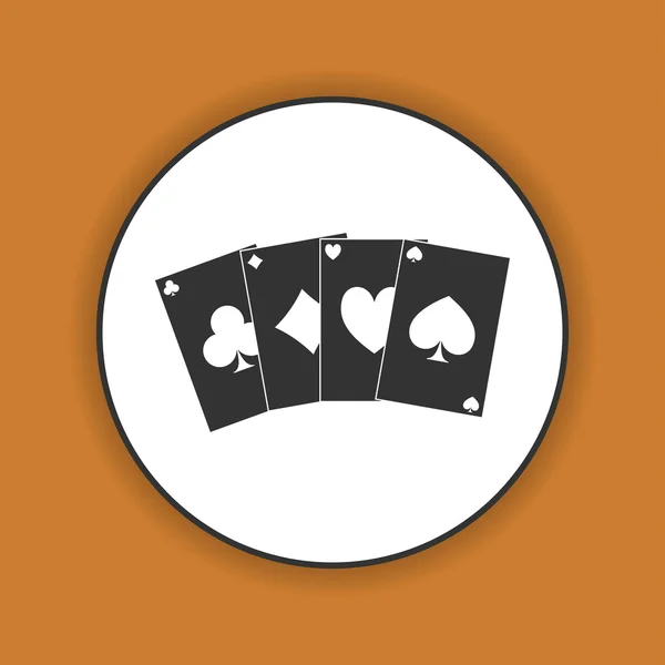 Jugar a las cartas icono — Vector de stock