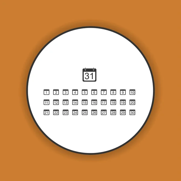 平らなベクトル カレンダー アイコン — ストックベクタ