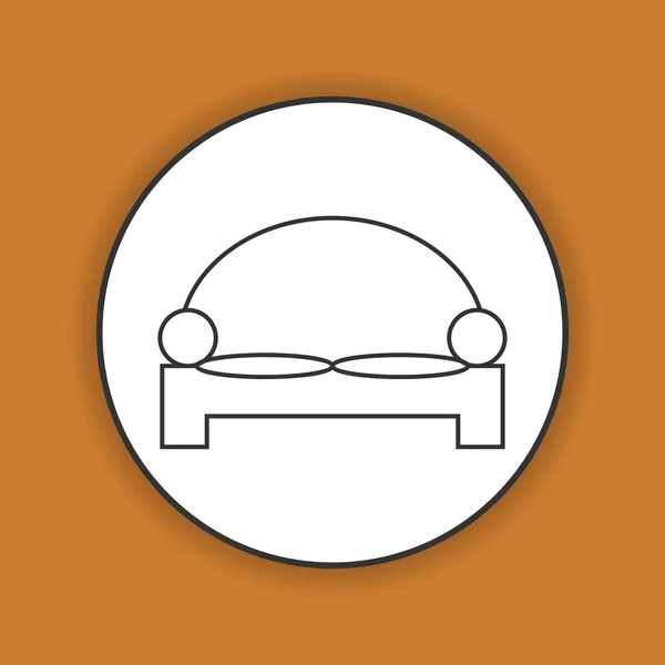Sofa-Ikonen. modernes Design flache Stil-Ikone. — Stockvektor
