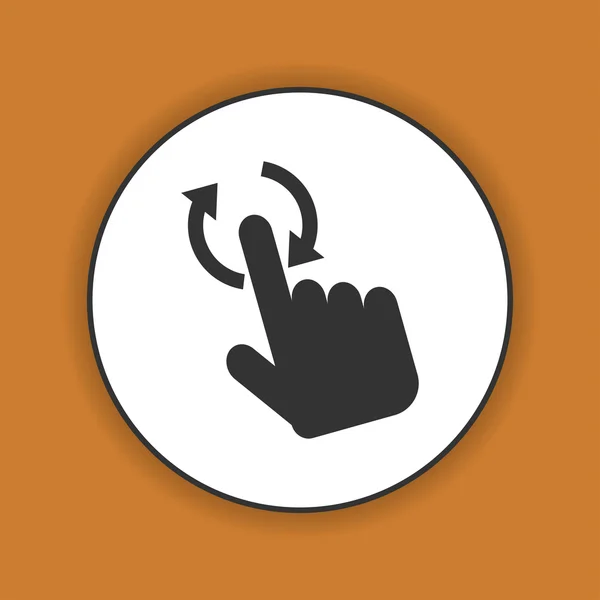 Zeichen Emblem Vektor Illustration. Hand mit Knopfdruck oder Zeigefinger. — Stockvektor