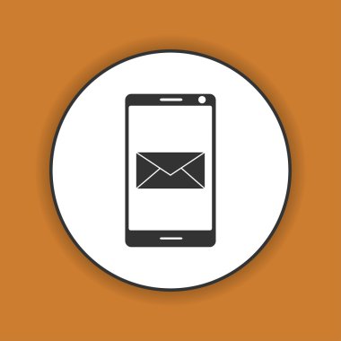 Akıllı telefon e- postası veya SMS simgesi. Mobil posta imzası simgesi
