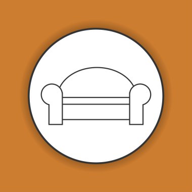 Kanepe simgeler. Modern tasarım düz stil ikonu.