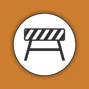 Yollara barikat simgesi. Düz 