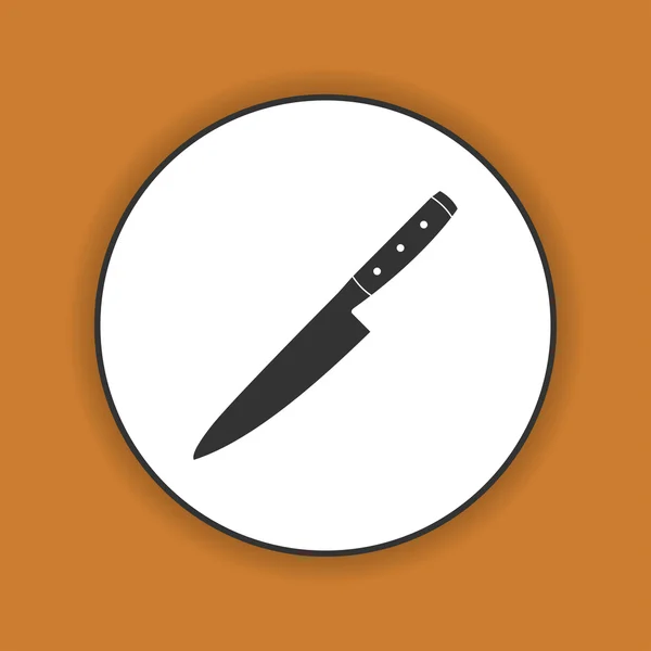 Icono del cuchillo. Plano — Vector de stock