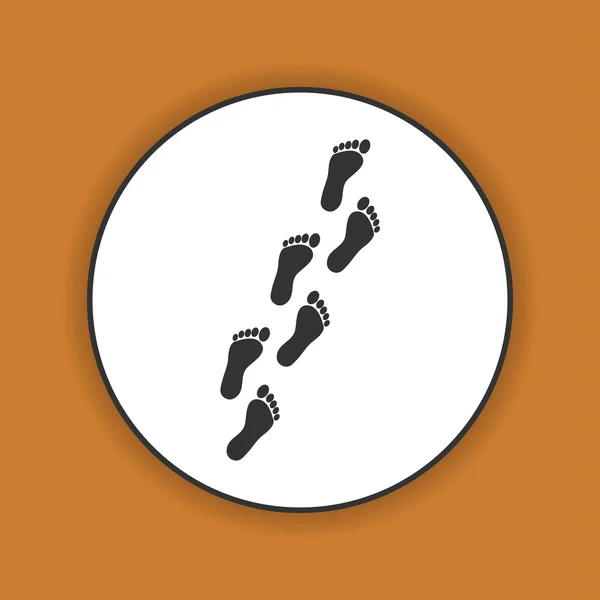 Impronte dei piedi. Piatto — Vettoriale Stock