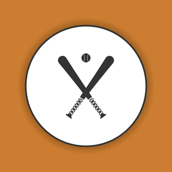 Vector gekruist honkbalknuppels en bal set — Stockvector