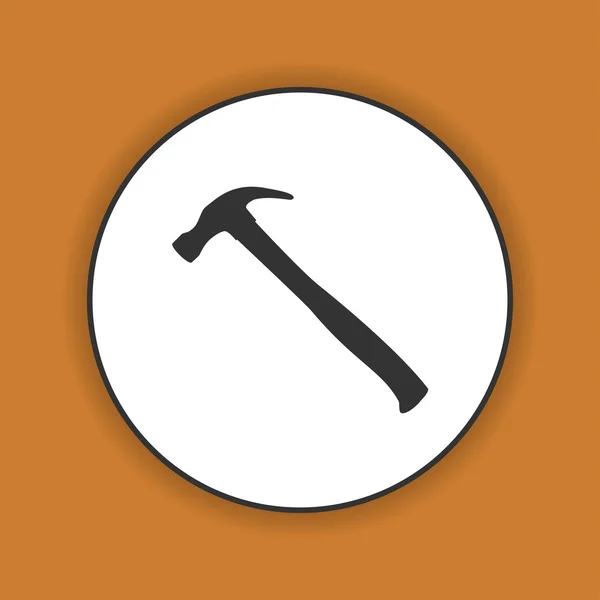 Hammer Ikone. flach — Stockvektor