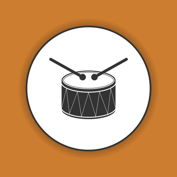 Drum Icon. Flat 