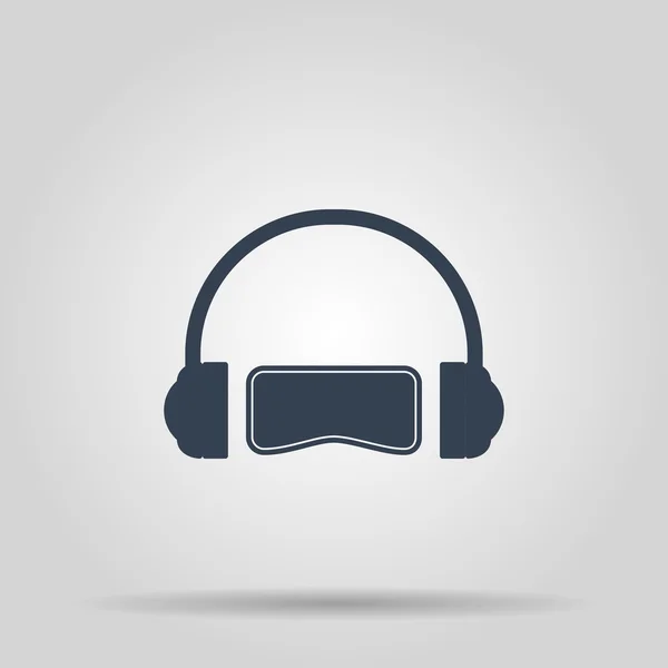 Virtual reality gaming and entertainment headset icon. — Stock Vector