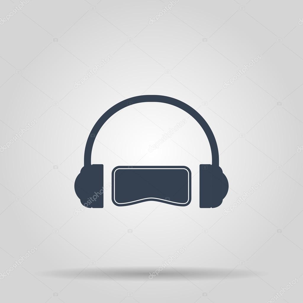 Virtual reality gaming and entertainment headset icon